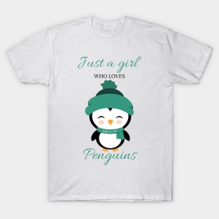 Just a girl who loves penguins - Winter T-Shirt